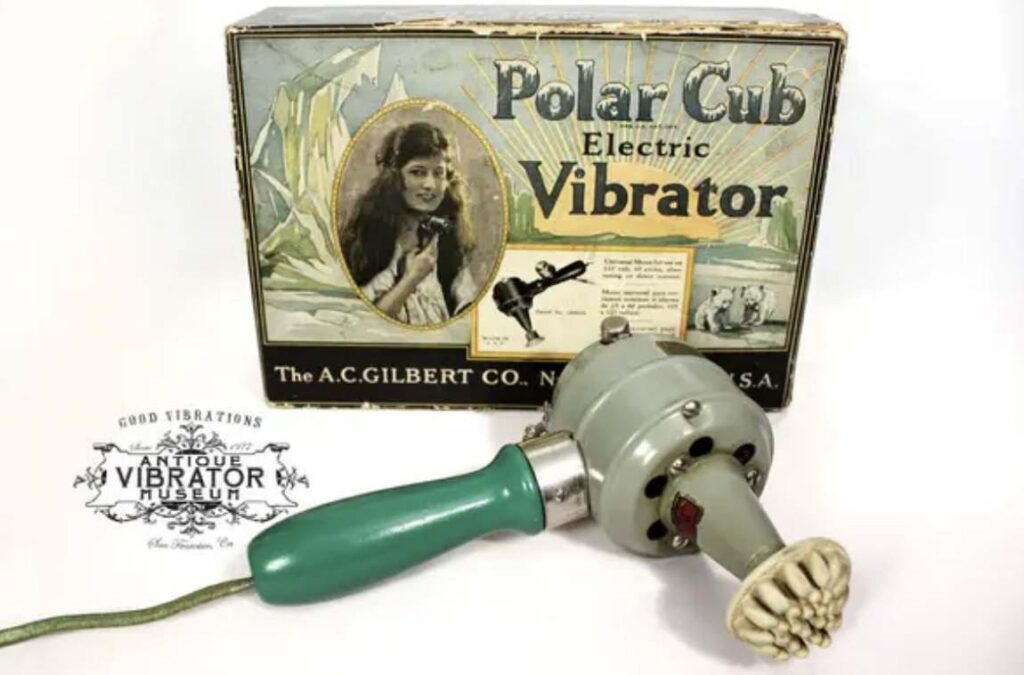 the history of the massager which later became pleasure toy vibrator, Polar Cub Vibrator in 1920s