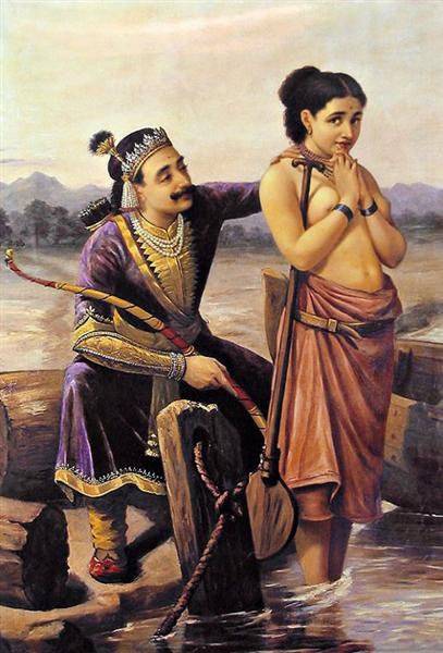Controversial paintings of Raja Ravi Varma, Santhanu and Matsyagandhi