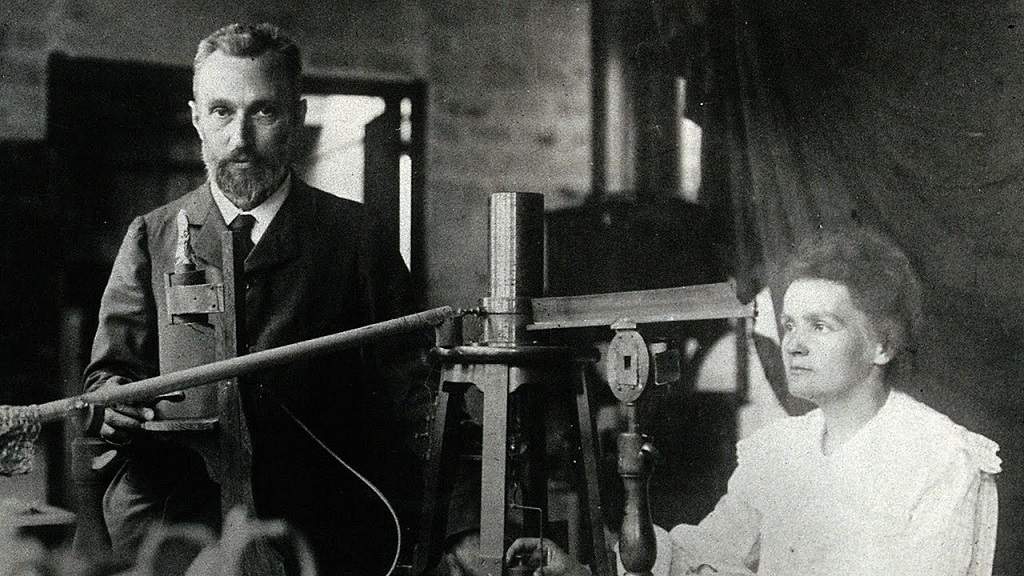 Marie Curie along with her husband, Pierre Curie